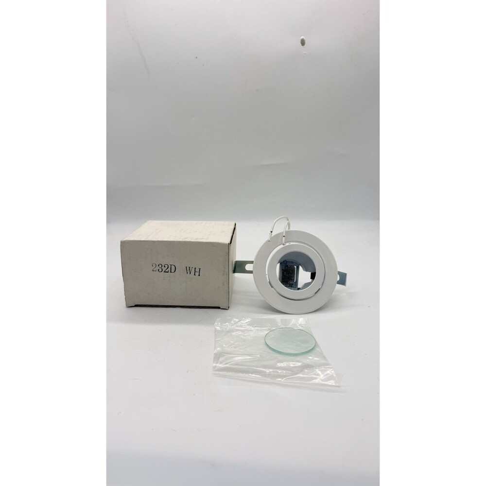 2” White Recessed Light Trim 232D WH Adjustable with Glass Lens